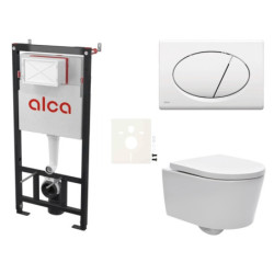 Cenově zvýhodněný závěsný WC set Alca do lehkých stěn / předstěnová montáž+ WC SAT Brevis SIKOASW1