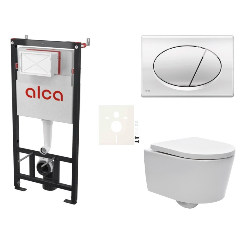 Cenově zvýhodněný závěsný WC set Alca do lehkých stěn / předstěnová montáž+ WC SAT Brevis SIKOASW2