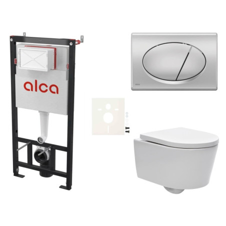Cenově zvýhodněný závěsný WC set Alca do lehkých stěn / předstěnová montáž+ WC SAT Brevis SIKOASW3