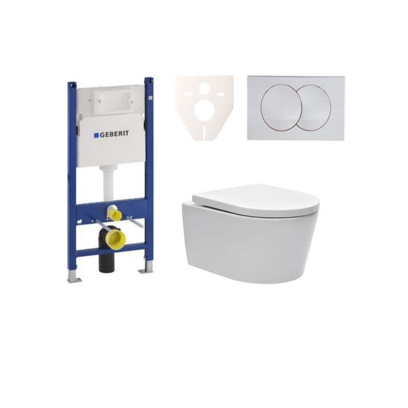 Cenově zvýhodněný závěsný WC set Geberit do lehkých stěn / předstěnová montáž+ WC SAT Brevis SIKOGES7W7