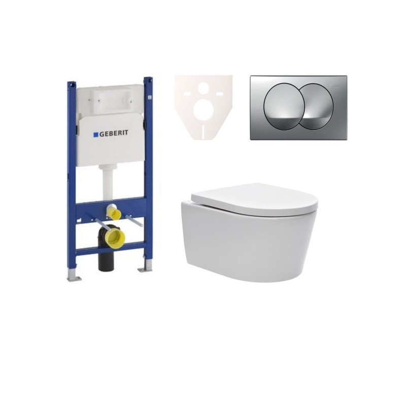 Cenově zvýhodněný závěsný WC set Geberit do lehkých stěn / předstěnová montáž+ WC SAT Brevis SIKOGES7W72