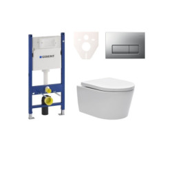 Cenově zvýhodněný závěsný WC set Geberit do lehkých stěn / předstěnová montáž+ WC SAT Brevis SIKOGES7W8