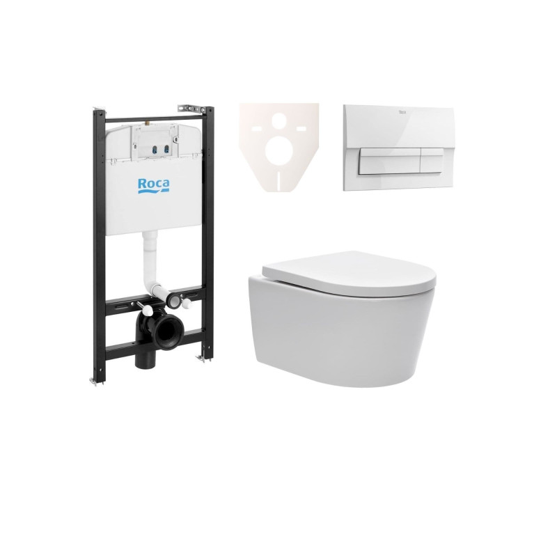 Cenově zvýhodněný závěsný WC set Roca do lehkých stěn / předstěnová montáž+ WC SAT Brevis SIKORSW4