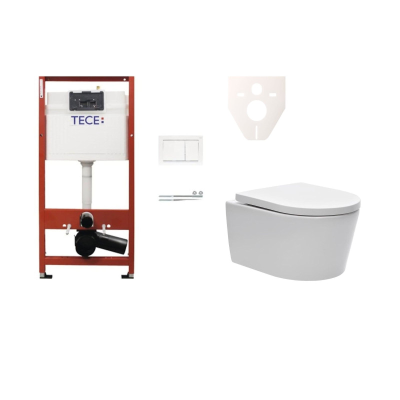 Cenově zvýhodněný závěsný WC set TECE do lehkých stěn / předstěnová montáž+ WC SAT Brevis SIKOTSW0