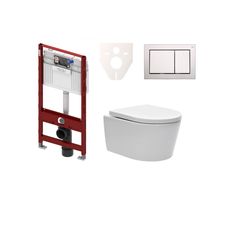 Cenově zvýhodněný závěsný WC set TECE do lehkých stěn / předstěnová montáž+ WC SAT Brevis SIKOTS3W3
