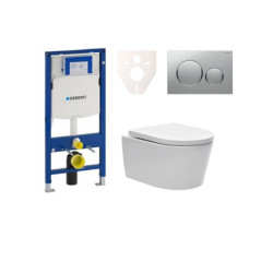 Cenově zvýhodněný závěsný WC set Geberit do lehkých stěn / předstěnová montáž+ WC SAT Brevis SIKOGES3W42