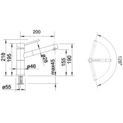 Dřezová baterie Blanco ALTA - S Compact s vytahovací sprškou antracit/chrom 515333