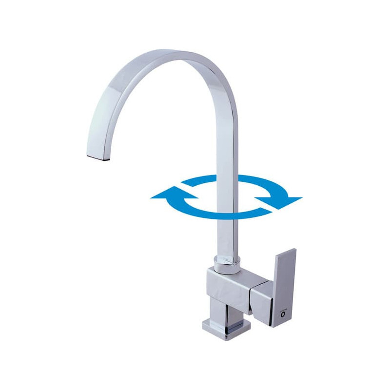 Dřezová baterie RAV SLEZÁK Loira s otočným ramínkem chrom LR514.0