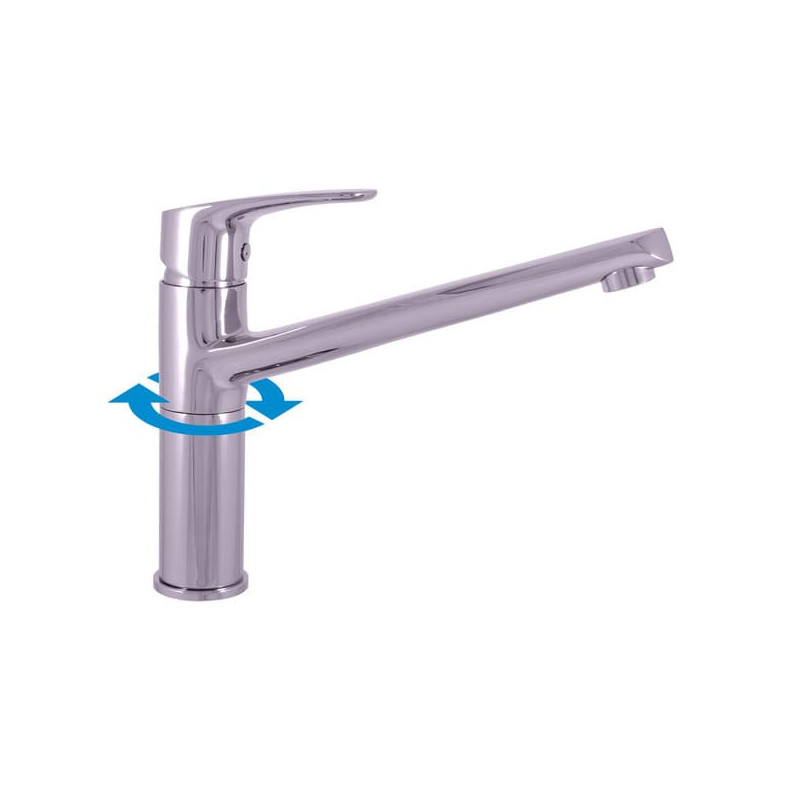 Dřezová baterie RAV SLEZÁK Amur s otočným ramínkem chrom AM704.5