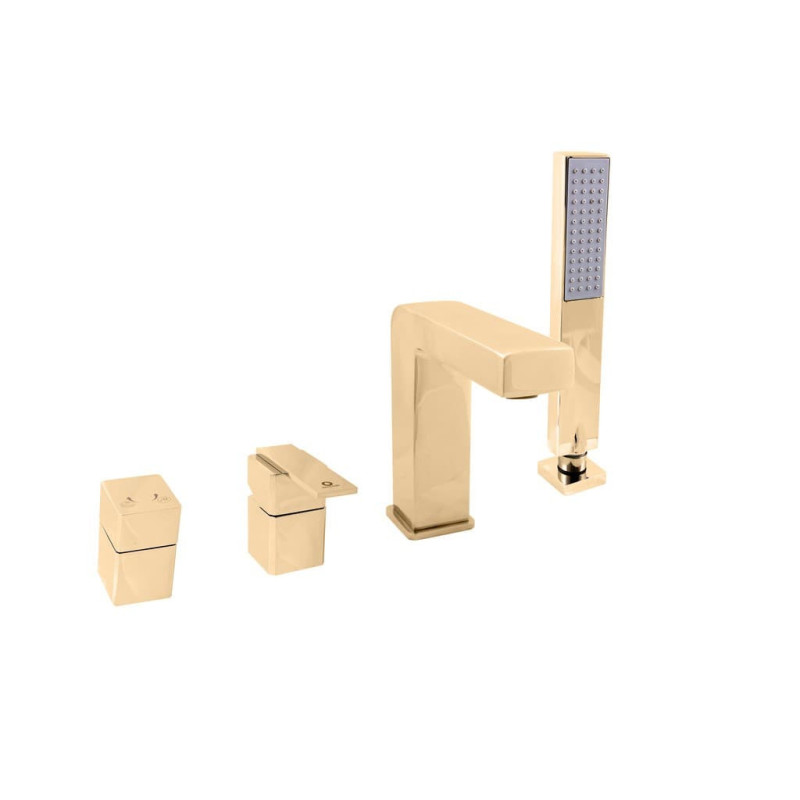 Vanová baterie RAV SLEZÁK Loira se sprchovým setem zlatá LR565.5PZ