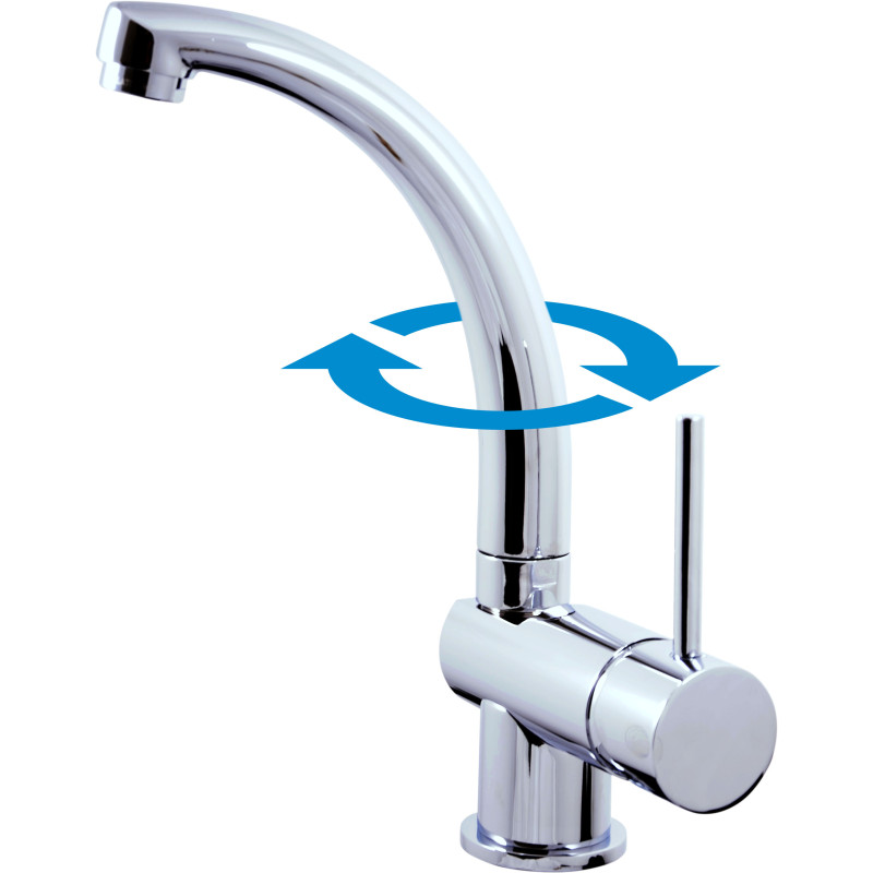 Dřezová baterie RAV SLEZÁK Seina s otočným ramínkem chrom SE908.5/3