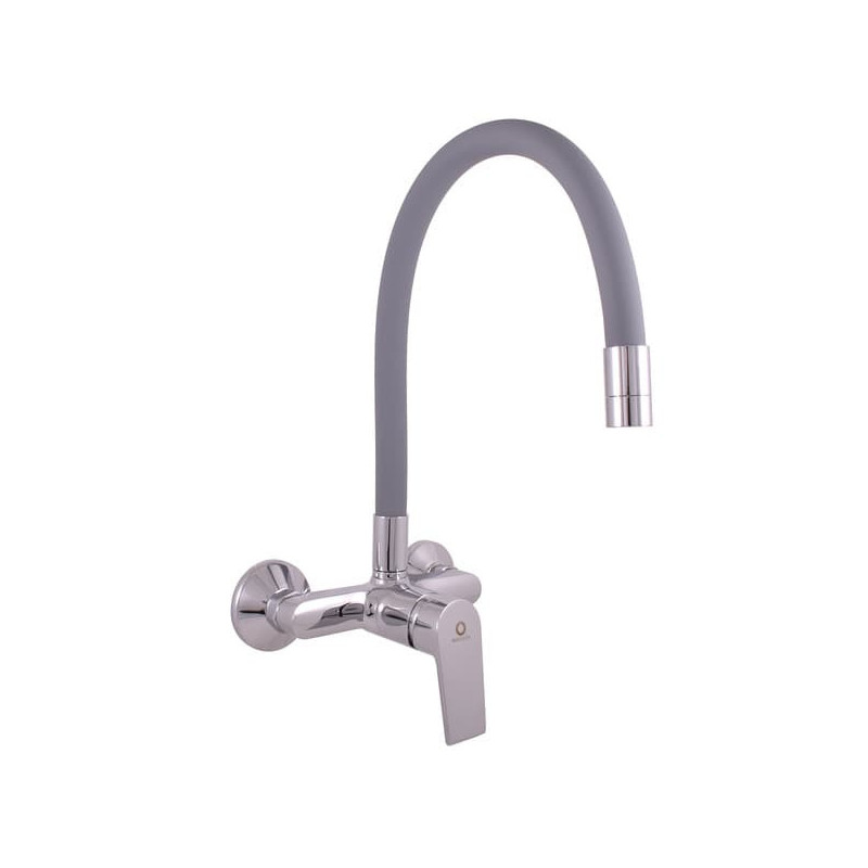 Dřezová baterie RAV SLEZÁK Colorado se silikonovým ramínkem 150 mm šedá/chrom CO102.5/10