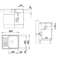 Dřez Blanco Tipo 45 S Mini nerez přírodní lesk 516524