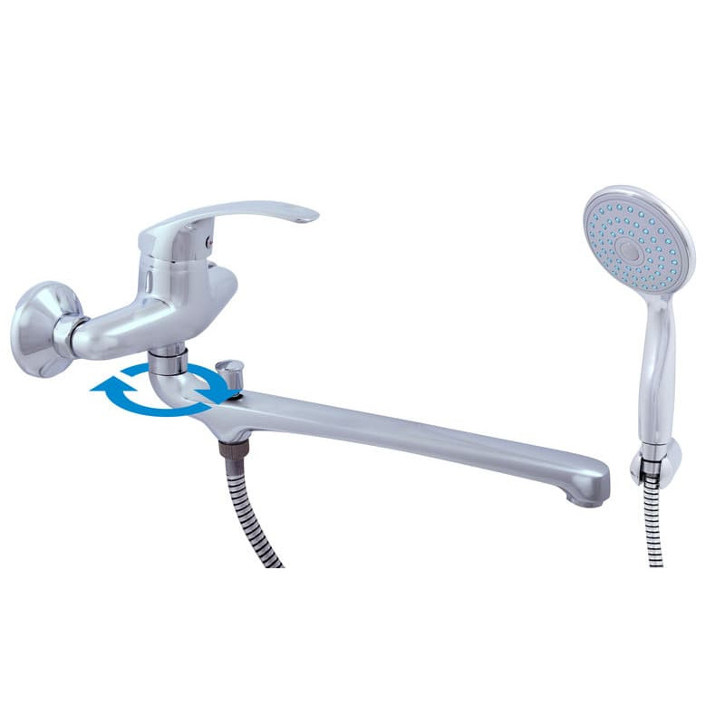 Vanová baterie RAV SLEZÁK Mississippi se sprchovým setem 100 mm chrom MS057.0/1