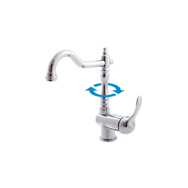 Dřezová baterie RAV SLEZÁK Labe s otočným ramínkem chrom L008.5/8