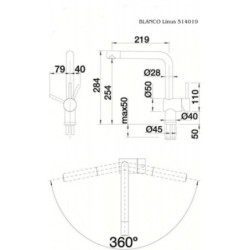 Dřezová baterie Blanco Linus s otočným raménkem antracit 516698