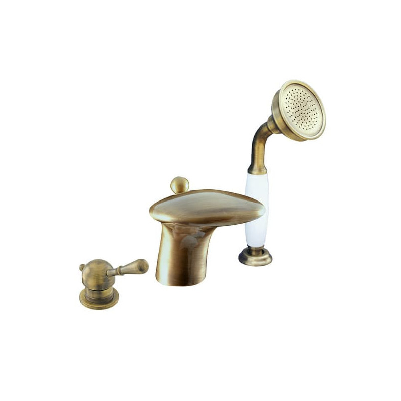 Vanová baterie RAV SLEZÁK Labe se sprchovým setem stará mosaz L071.0SSM