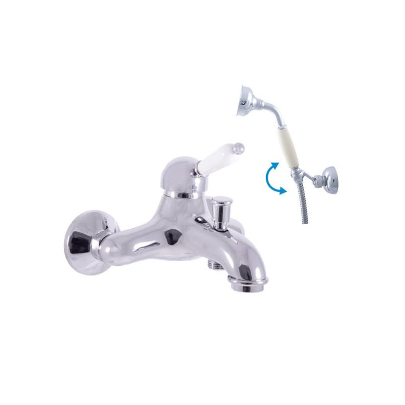 Vanová baterie RAV SLEZÁK Labe se sprchovým setem 150 mm chrom L554.5/2