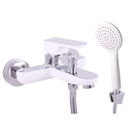 Vanová baterie RAV SLEZÁK Yukon se sprchovým setem 150 mm bílá/chrom YU154.5/1CB