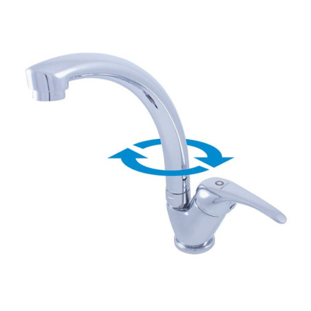 Dřezová baterie RAV SLEZÁK Sázava s otočným ramínkem chrom SA006.5/3