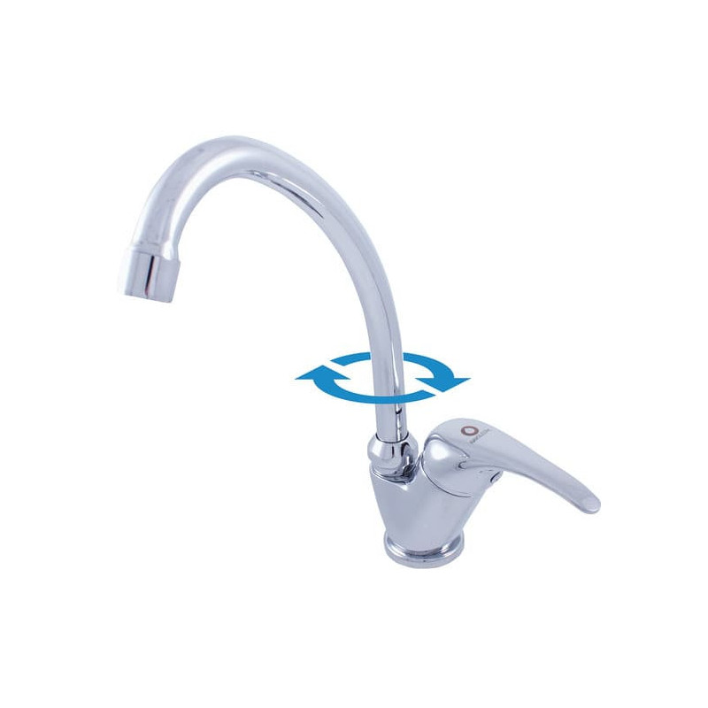 Dřezová baterie RAV SLEZÁK Sázava s otočným ramínkem chrom SA306.0/1