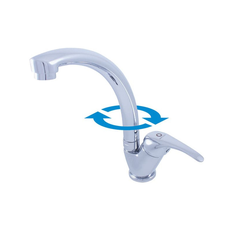 Dřezová baterie RAV SLEZÁK Sázava s otočným ramínkem chrom SA306.0/3