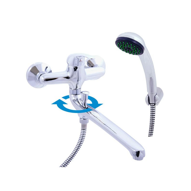 Vanová baterie RAV SLEZÁK Sázava se sprchovým setem 100 mm chrom SA357.0/1