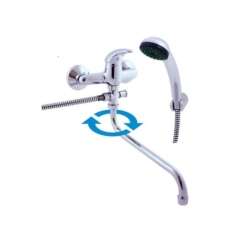 Vanová baterie RAV SLEZÁK Sázava se sprchovým setem 100 mm chrom SA056.0/1