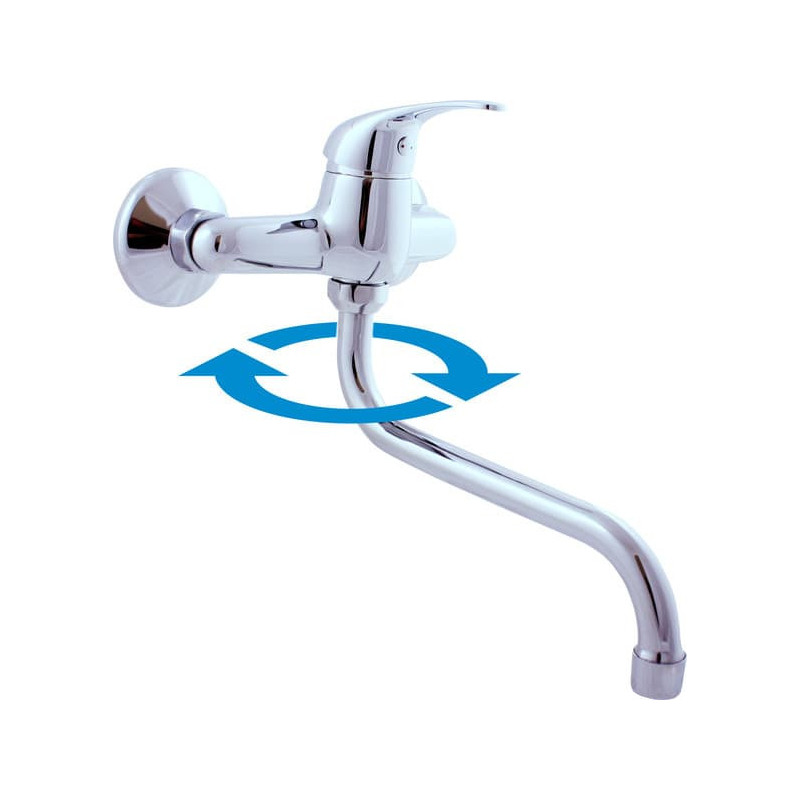 Dřezová baterie RAV SLEZÁK Sázava s otočným ramínkem 150 mm chrom SA501.5/22