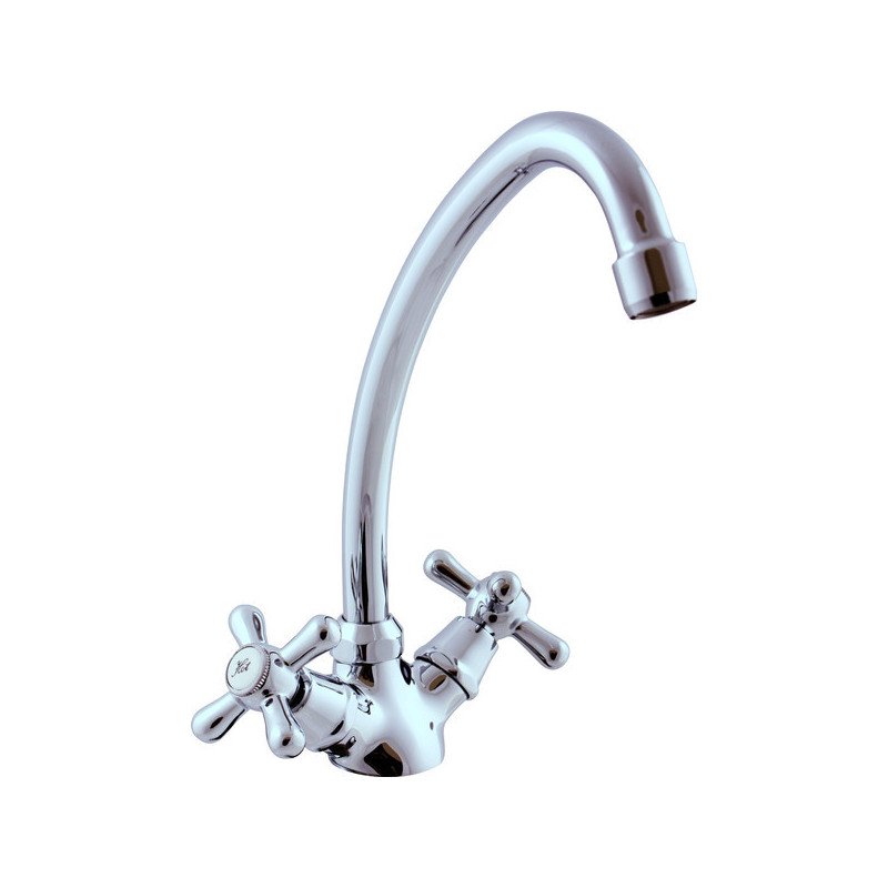 Dřezová baterie RAV SLEZÁK Morava s otočným ramínkem chrom MK120.5/1