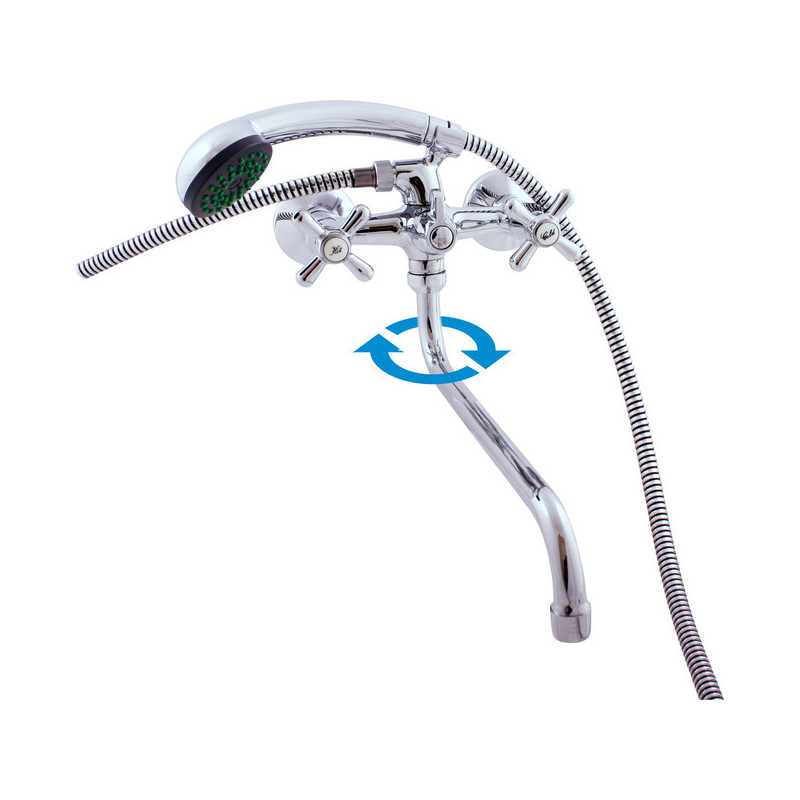 Vanová baterie RAV SLEZÁK Morava se sprchovým setem 150 mm chrom MK153.5/1