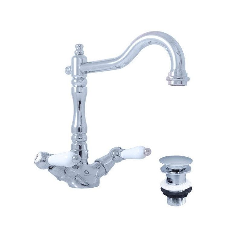 Umyvadlová baterie RAV SLEZÁK Morava s clic-clacem chrom MK521.5/8