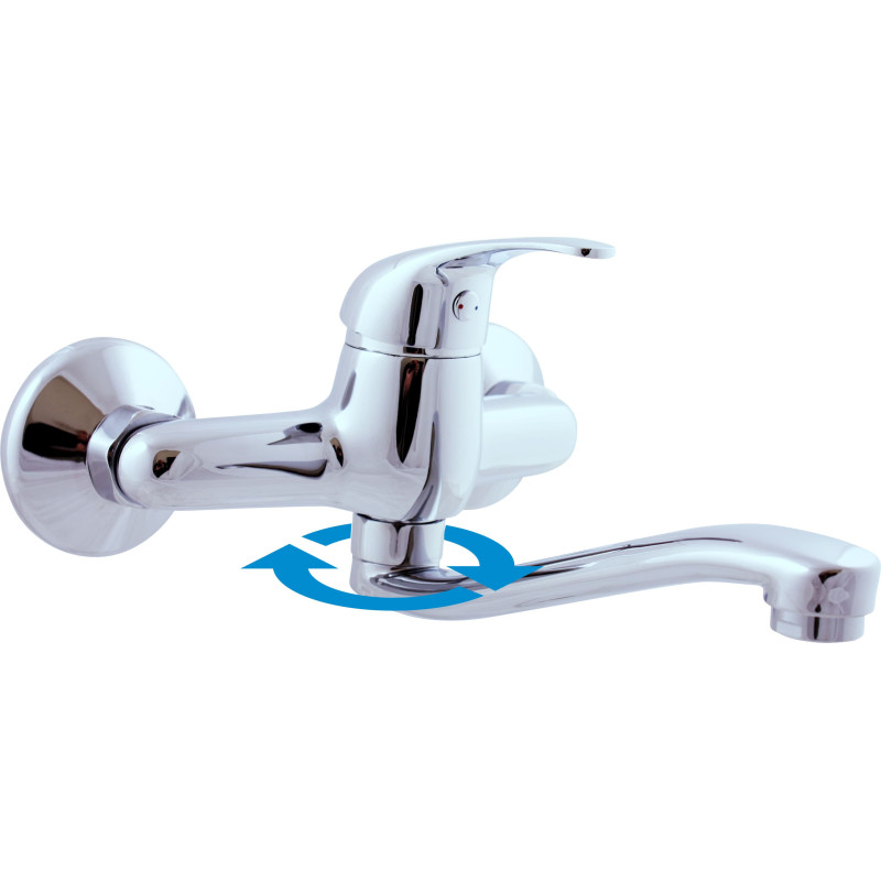 Dřezová baterie RAV SLEZÁK Sázava s otočným ramínkem 150 mm chrom SA001.5/26