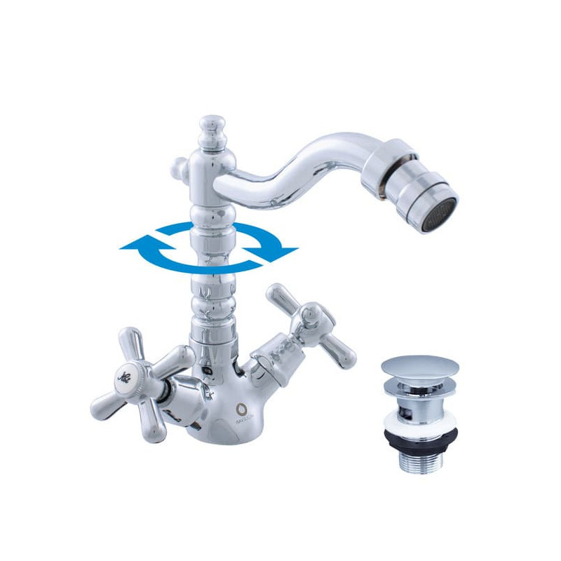 Bidetová baterie RAV SLEZÁK Morava s clic-clacem chrom MK121.5/9