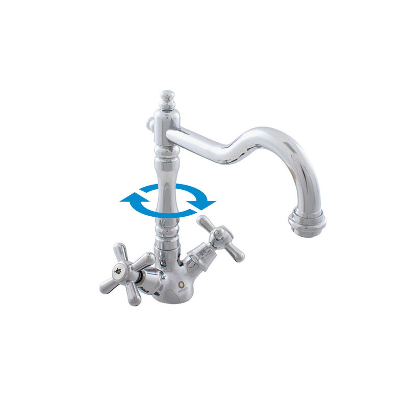 Dřezová baterie RAV SLEZÁK Morava s otočným ramínkem chrom MK120.0/8