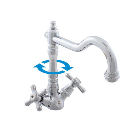 Dřezová baterie RAV SLEZÁK Morava s otočným ramínkem chrom MK120.5/8