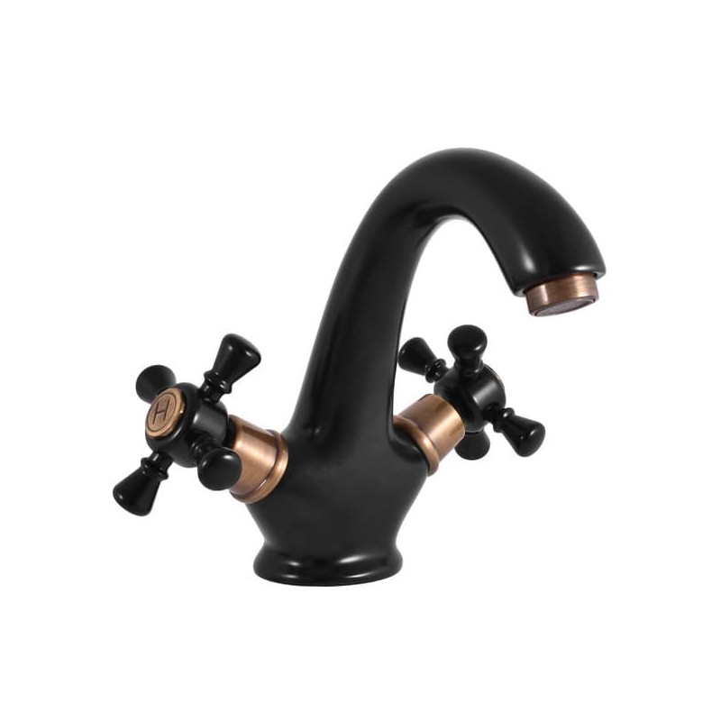 Umyvadlová baterie RAV SLEZÁK Morava bez výpusti černá/stará mosaz MK328.5CMATSM