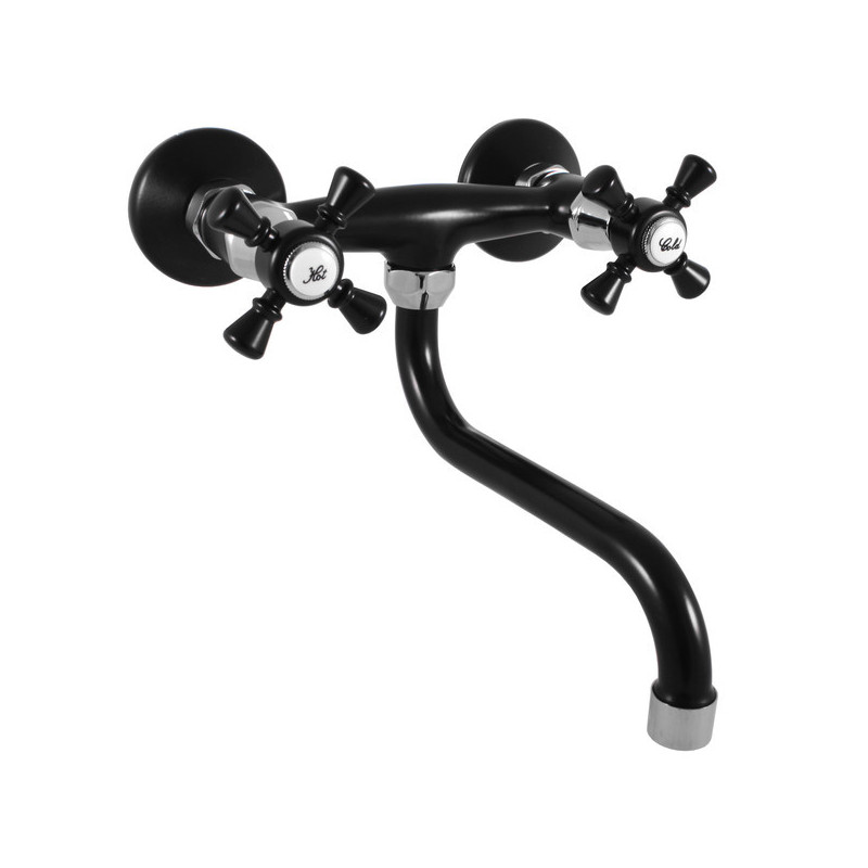 Dřezová baterie RAV SLEZÁK Morava 100 mm černá/chrom MK301.0/21CMATC