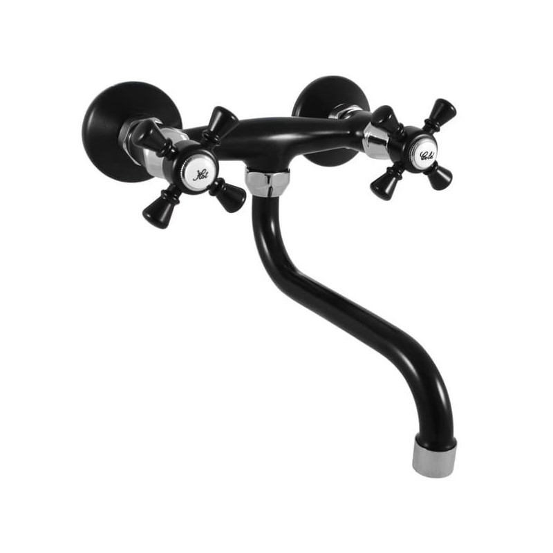 Dřezová baterie RAV SLEZÁK Morava 150 mm černá/chrom MK301.5/21CMATC