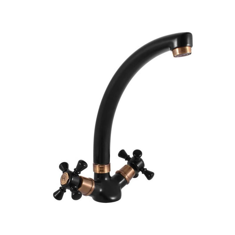 Dřezová baterie RAV SLEZÁK Morava černá MK320.5/3CMAT