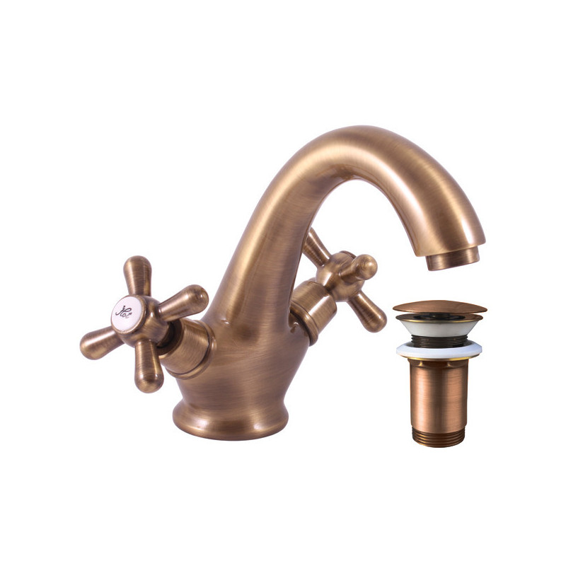 Umyvadlová baterie RAV SLEZÁK Morava s clic-clacem stará mosaz MK129.0SM