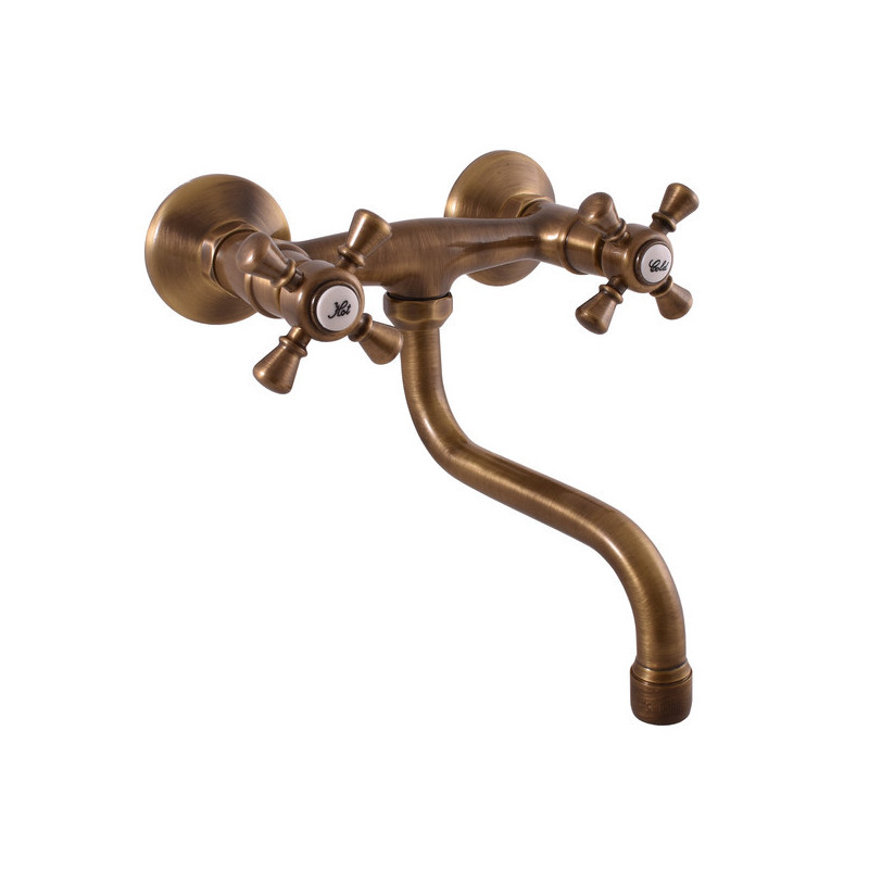 Dřezová baterie RAV SLEZÁK Morava 100 mm stará mosaz MK301.0/21SM