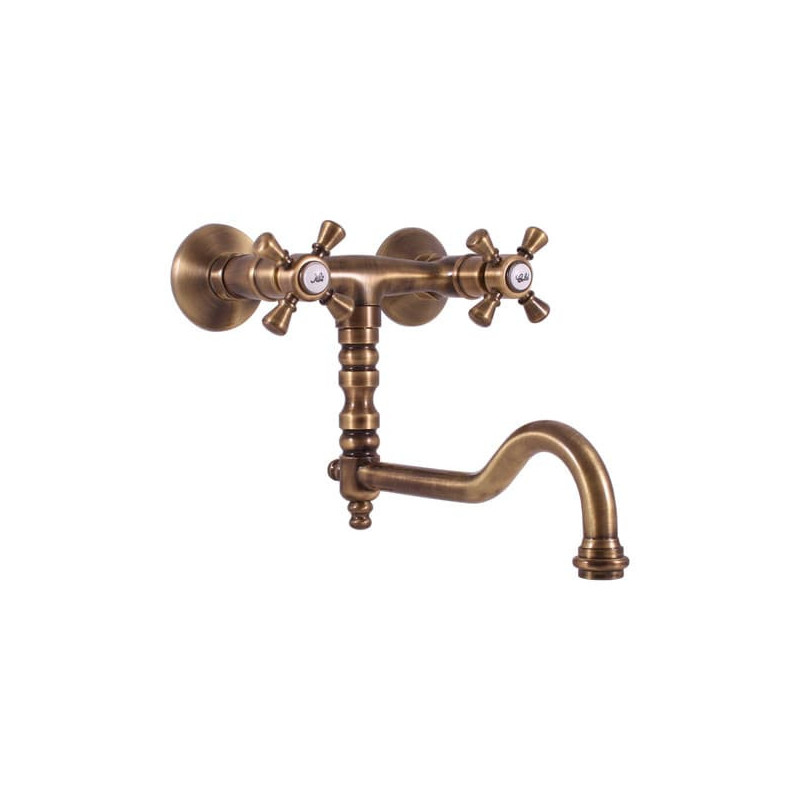 Dřezová baterie RAV SLEZÁK Morava s otočným ramínkem 150 mm stará mosaz MK301.5/29SM