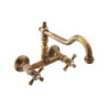 Dřezová baterie RAV SLEZÁK Morava s otočným ramínkem 100 mm stará mosaz MK302.0/28SM