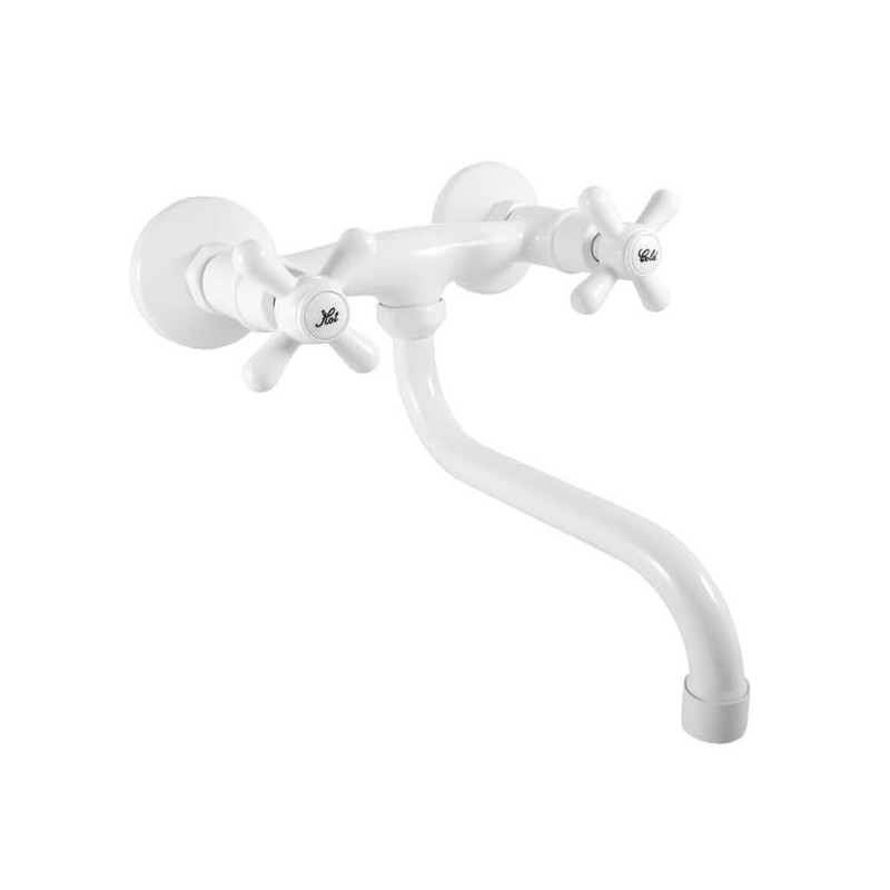 Dřezová baterie RAV SLEZÁK Morava 150 mm bílá MK101.5/21B