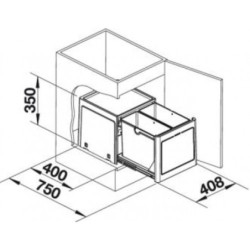 Odpadkový koš, sorter vestavný Blanco 28 l šedá mat 517468