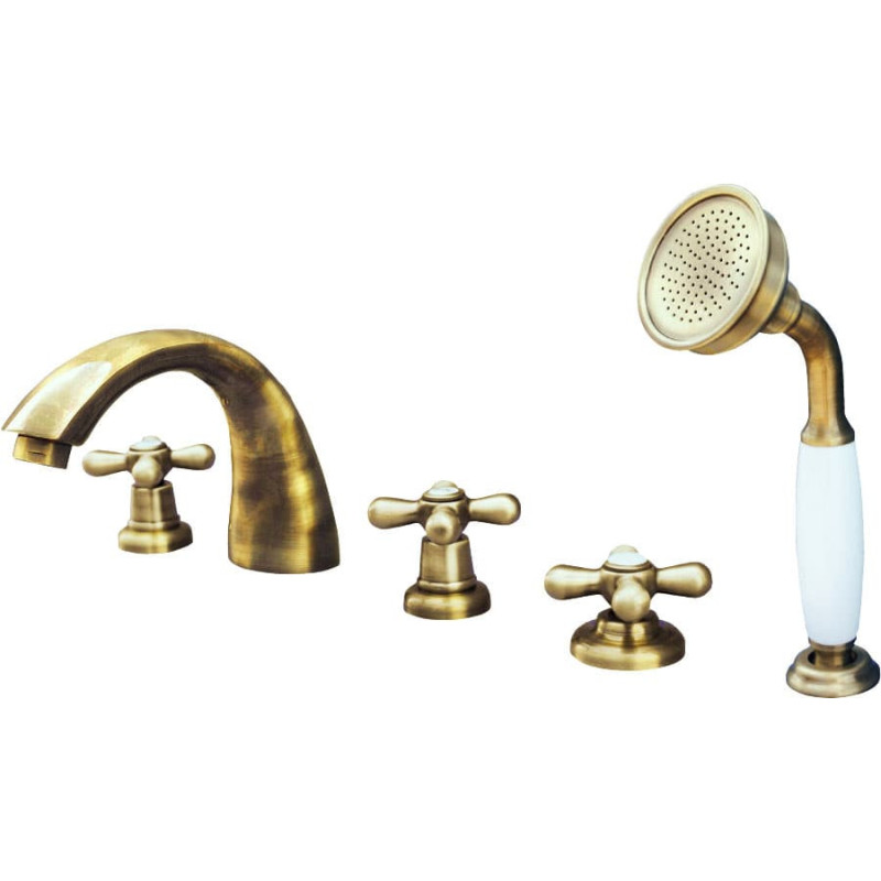 Vanová baterie RAV SLEZÁK Morava se sprchovým setem stará mosaz MK169.5PSM