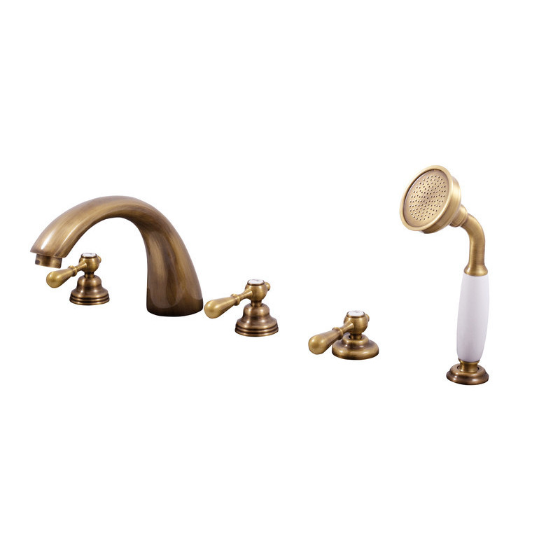 Vanová baterie RAV SLEZÁK Morava se sprchovým setem stará mosaz MK469.0PSM