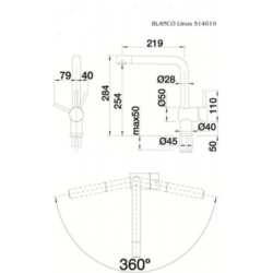Dřezová baterie Blanco Linus s otočným raménkem tartufo 517622