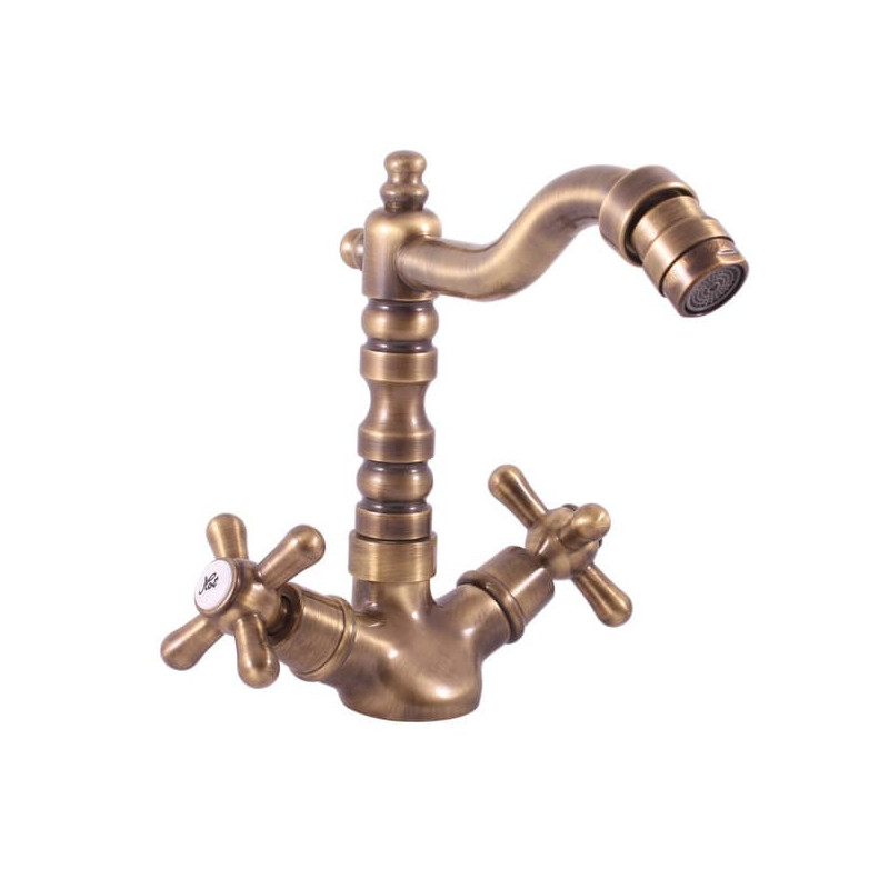 Bidetová baterie RAV SLEZÁK Morava s otočným ramínkem stará mosaz MK120.5/9SM